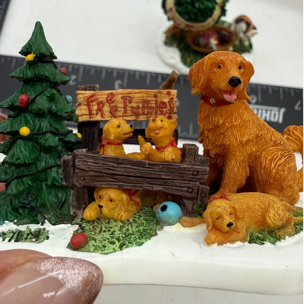Department 56 Village Accessories Dog Puppies Cat Kittens Set of 2 north pole